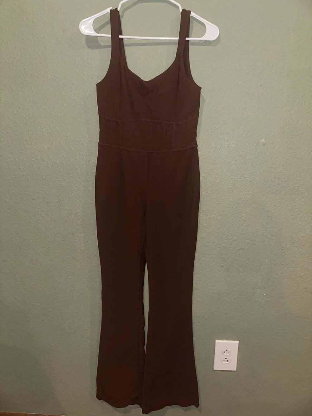 Wilo The Label Ribbed Wide Leg Flare Jumpsuit